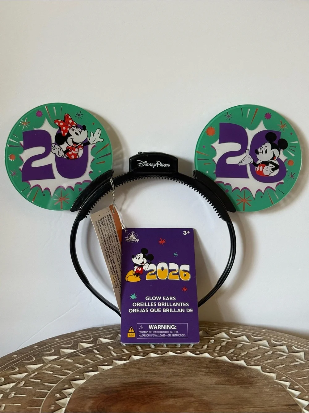 Disney Parks 2026 Glow Minnie Mouse Ears Headband New